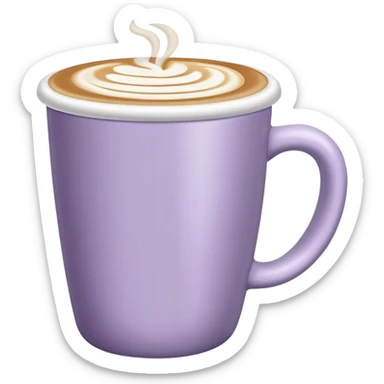 Pale Purple Latte Coffee Cup sticker