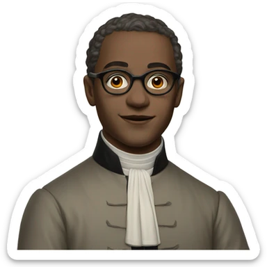 18th century young priest with glasses sticker