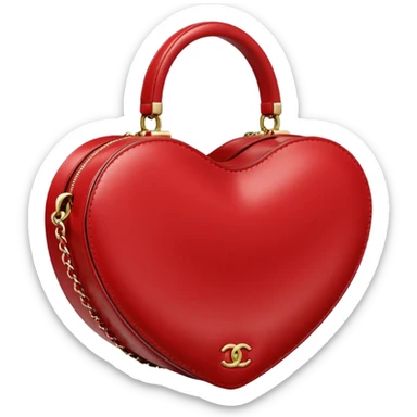 chanel heart red color bag sticker