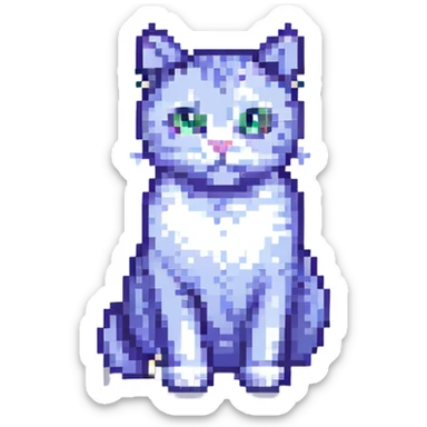cat in pixel art style sticker