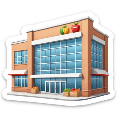 large grocery supermarket building exterior sticker