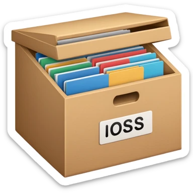 archive box with folders inside sticker