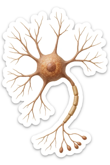neurone umano anatomico realistico, iperrealistico 4k sticker