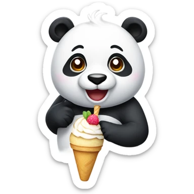 Un panda con helado sticker