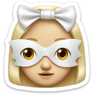 white pretty bow  sticker