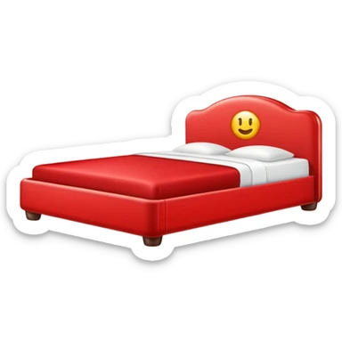 Créame una cama roja con un teléfono Samsung arriba de eya sticker