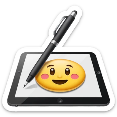 wacom and pen drawing sticker