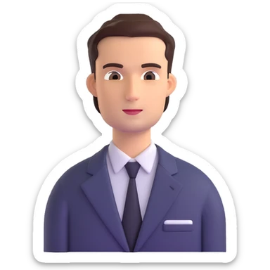 A handsome man named Alex Cansani with a modern, polished appearance sticker