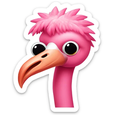Pink flamingo on a boars sticker