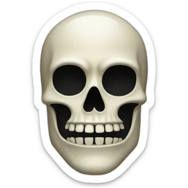 Skeleton mask with a black mask underneath it sticker