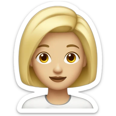blonde girl with short haircut sticker