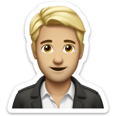 Handsome guy with dark hair and blonde girl sticker