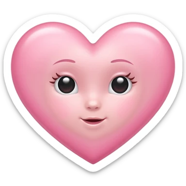 baby pink heart with shine sticker