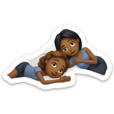 Lesbians laying in bed together sticker