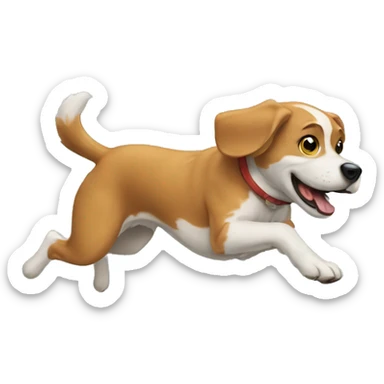 Dog escaping narrowly  sticker