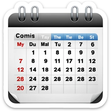 calendar, first page, day 1 sticker