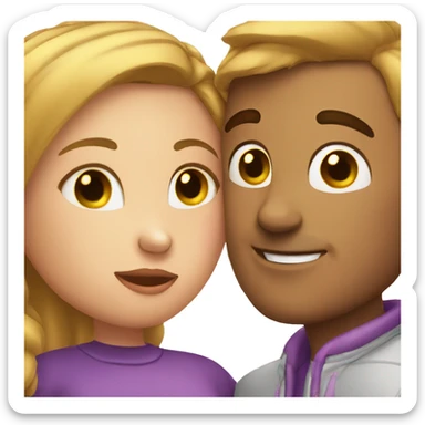 Girl kissing a clean shaved man  sticker