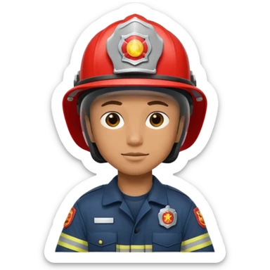 Firefighter wearing helmets sticker