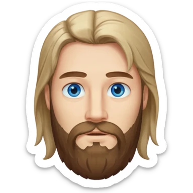 refree long hair and a beard but no moustache a sticker