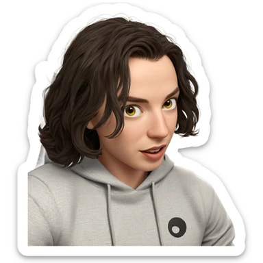 realistic portrait of girl sticker