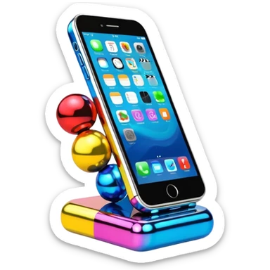 jeff koons style abstract cell phone sculpture  sticker