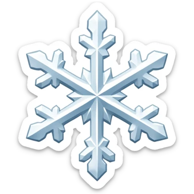 A pitch white simple flake of snow sticker