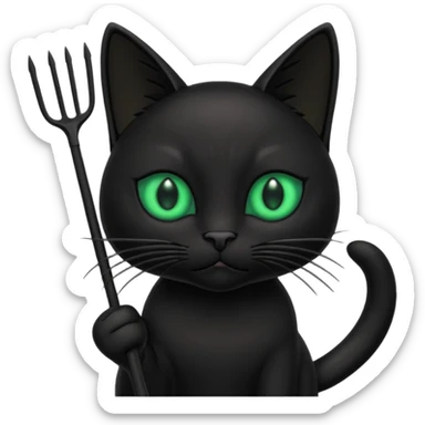 Black Cat with rake sticker