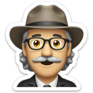 periodista gordo con gran bigote sticker