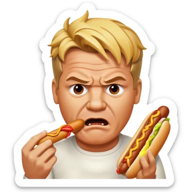 gordon ramsay eat a hotdog, ảngy sticker