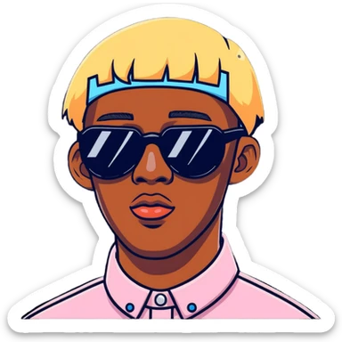 Tyler the Creator IGOR with blonde wig and sunglasses sticker
