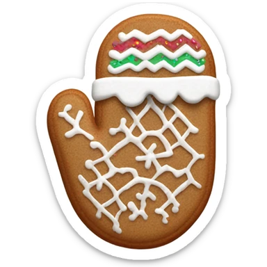 Gingerbread mitten sticker