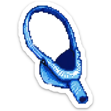 Pixelated blue VO2 max testing mouthpiece, simple design sticker