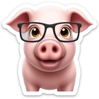 Pig with glasses sticker