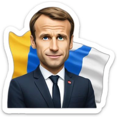 Macron sur la tour effeil sticker