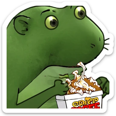 Rat eating toffee sticker