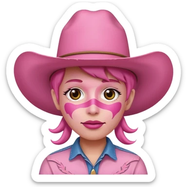 pink cowboy sticker