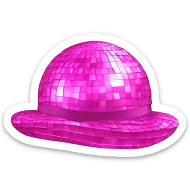 Pink hat disco ball sticker