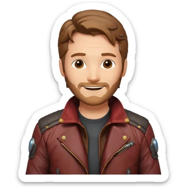 star lord marvel character face only sticker