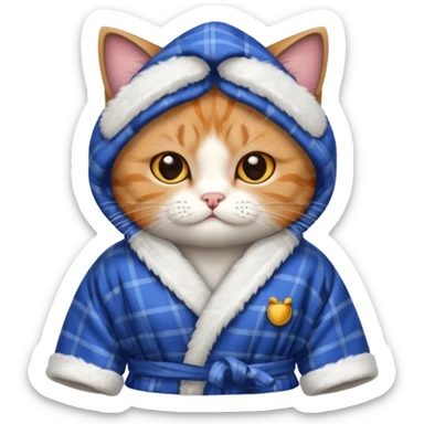 scottish cat with bathrope sticker