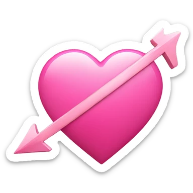 Pink heart with arrow going through  sticker