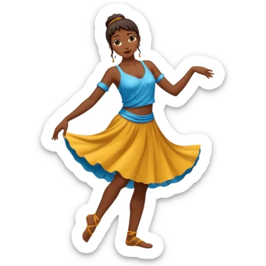 Brown silhouette female dancer in the rain sticker