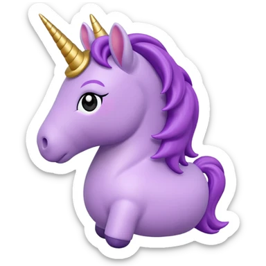 voilet unicorn toy facing camera sticker