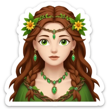 Leaf-necklace druid queen sticker