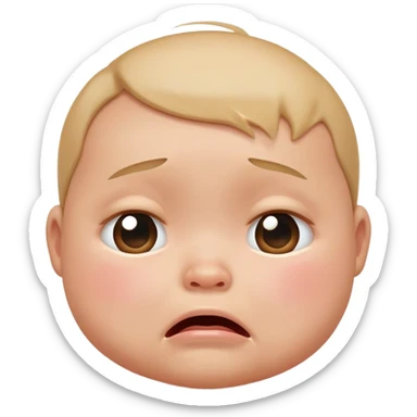 flat baby face crying sticker