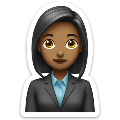 shy female office wor sticker