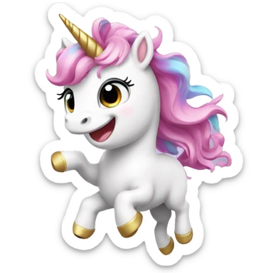 cute little unicorn dancing sticker