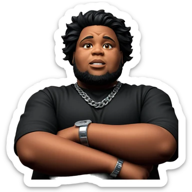 confident boy in black shirt sticker