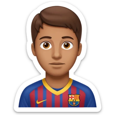 Barca fan with brown hair and looks like Gavi  sticker