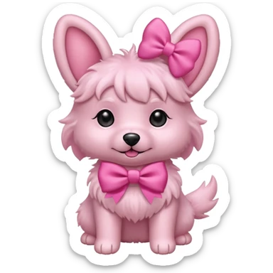 pink girly dog sticker