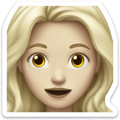 Woman, white skin, pale skin, long hair, blonde hair, wavy hair, zombie sticker